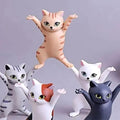 Dancing Cat Mini Figurines Set of 5 for Desk and Home Decor