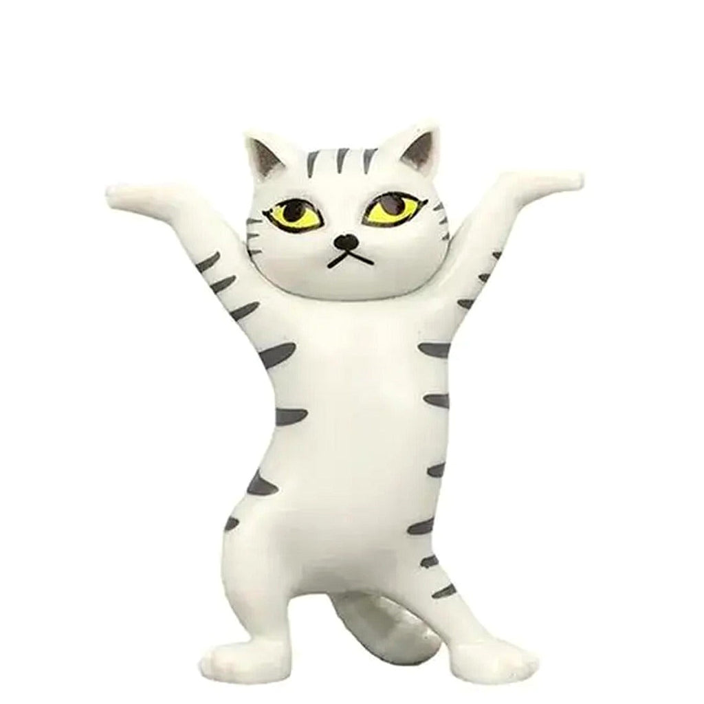 Dancing Cat Mini Figurines Set of 5 for Desk and Home Decor